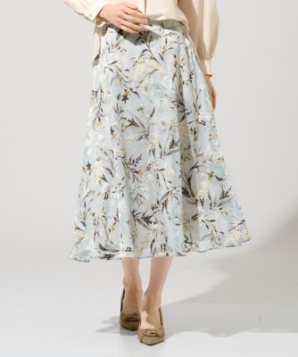 ＜CHRISTIAN AUJARD（Women/小さいサイズ）＞［セットアップ対応］フラワープリントシアースカート