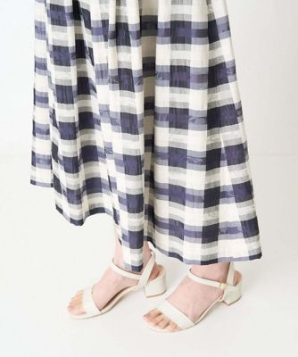 フラワーチェックジャガードスカート