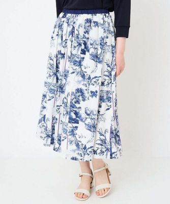 ＜CHRISTIAN AUJARD（Women/小さいサイズ）＞［セットアップ対応］ドローイングプリントスカート