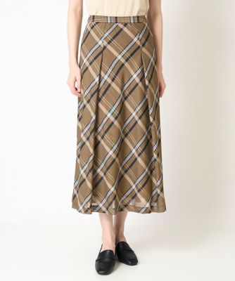 ［セットアップ対応・ドライタッチ］ラメシャンブレーチェックスカート