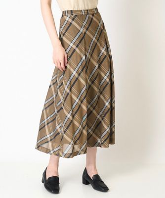 ［セットアップ対応・ドライタッチ］ラメシャンブレーチェックスカート