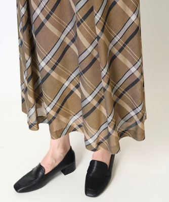 ［セットアップ対応・ドライタッチ］ラメシャンブレーチェックスカート