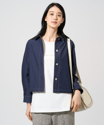 ＜CHRISTIAN AUJARD（Women/小さいサイズ）＞［セットアップ対応］ジャージーデニムライクジャケット