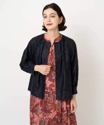 クリスチャンラクロワ セットアップ ノーカラー ジャガード ボルドー サイズ38 セットアップ対応］ジャカードノーカラージャケット | CHRISTIAN