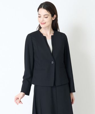 ＜CHRISTIAN AUJARD（Women/小さいサイズ）＞［セットアップ対応］シンプルノーカラージャケット