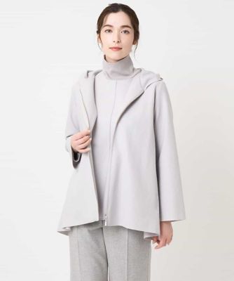 CHRISTIAN AUJARD（Women/小さいサイズ）/クリスチャンオジャールS フード付ジップアップ羽織 91ライトグレー コート・ジャケット【三越伊勢丹/公式】