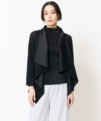 【SALE】CHRISTIAN AUJARD（Women/小さいサイズ）/クリスチャンオジャールS [軽い・保温性・セットアップ対応]プリーツデザイン羽織 ブラック94 トップス【三越伊勢丹/公式】