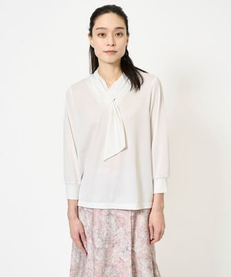 【SALE】CHRISTIAN AUJARD（Women/小さいサイズ）/クリスチャンオジャールS ボウタイデザインカットソー ホワイト90 トップス【三越伊勢丹/公式】