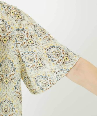 セットアップ対応］エキゾチックダマスクプリントカットソー