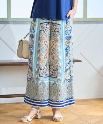 ＜CHRISTIAN AUJARD（Women/小さいサイズ）＞マリンブルーペーズリーパンツ