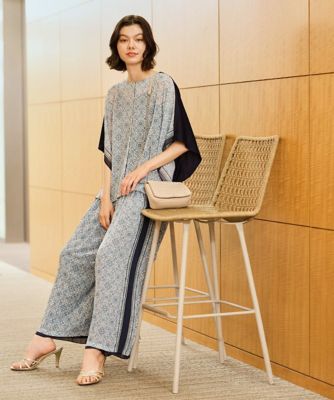 theory Crisp Poly ウォッシャブル　夏用パンツスーツ セットアップ対応／2WAY］タイルプリントパンツ | CHRISTIAN