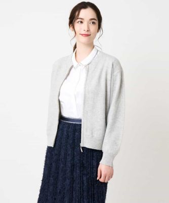 CHRISTIAN AUJARD（Women/小さいサイズ）/クリスチャンオジャールS チュール重ねニットブルゾン 91ライトグレー コート・ジャケット【三越伊勢丹/公式】