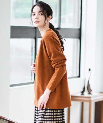 CHRISTIAN AUJARD（Women/小さいサイズ）/クリスチャンオジャールS [アンサンブル対応]カシミヤシルクニットカーディガン 15オレンジ トップス【三越伊勢丹/公式】