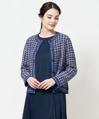 ＜CHRISTIAN AUJARD（Women/小さいサイズ）＞千鳥柄ニットジャケット