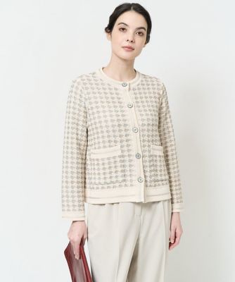 千鳥柄ニットジャケット