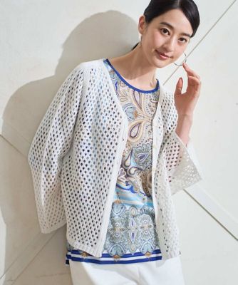 ＜CHRISTIAN AUJARD（Women/小さいサイズ）＞リネンライクニットカーディガン