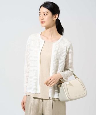 ＜CHRISTIAN AUJARD（Women/小さいサイズ）＞スクエアージャカード羽織り