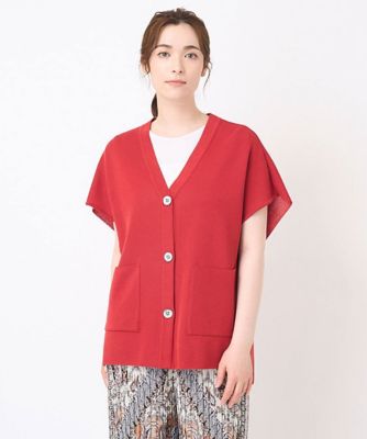 【SALE】CHRISTIAN AUJARD（Women/小さいサイズ）/クリスチャンオジャールS ニット羽織 レッド05 トップス【三越伊勢丹/公式】