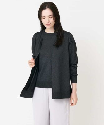 CHRISTIAN AUJARD（Women/小さいサイズ）/クリスチャンオジャールS [アンサンブル対応]長袖ラメカーディガン 93ダークグレー トップス【三越伊勢丹/公式】