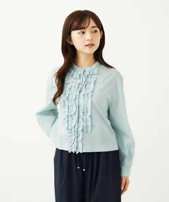 小さいサイズ】フロントフリルデザインブラウス／洗える | MK MICHEL