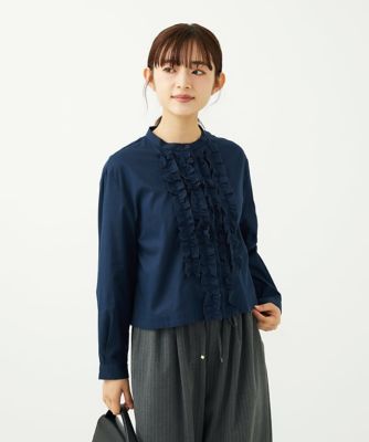 MK ミッシェルクラン（MK MICHEL  ）/【小さいサイズ】フロントフリルデザインブラウス/洗える 小さいサイズ】フロントフリルデザインブラウス／洗える | MK MICHEL