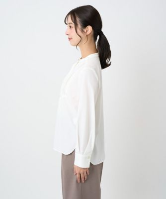 MK ミッシェルクラン（MK MICHEL  ）/【小さいサイズ】フロントピンタックレースブラウス/洗濯機で洗える 小さいサイズ】フロントピンタックレースブラウス／洗濯機で洗える