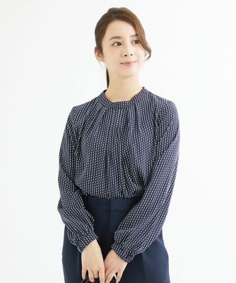 ＜MK MICHEL KLEIN（Women/小さいサイズ）＞【小さいサイズ】ミニスクエアプリントブラウス／洗える