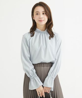 【小さいサイズ】シャーリングデザインブラウス／洗える