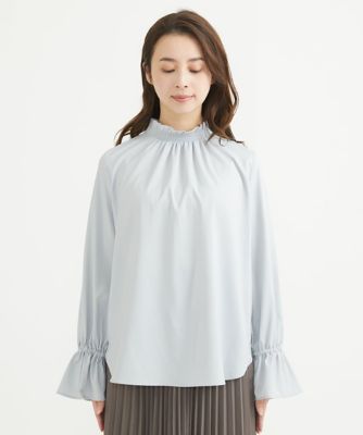 【小さいサイズ】シャーリングデザインブラウス／洗える