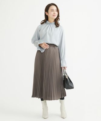 【小さいサイズ】シャーリングデザインブラウス／洗える