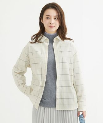 【小さいサイズ】ウーリッシュウィンドペンシャツブラウス／洗える