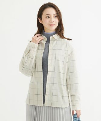 【小さいサイズ】ウーリッシュウィンドペンシャツブラウス／洗える