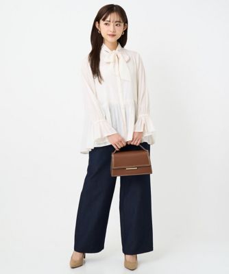 MK ミッシェルクラン（MK MICHEL  ）/【小さいサイズ】パウダーサテン ボウタイブラウス/洗濯機で洗える 小さいサイズ】パウダーサテン ボウタイブラウス／洗濯機で洗える | MK