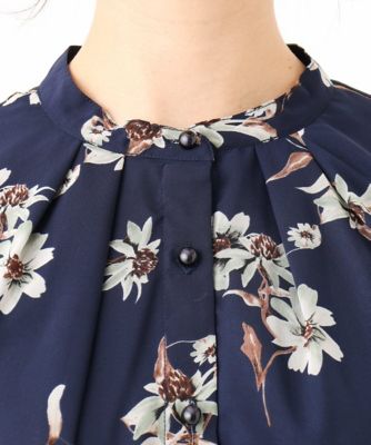 小さいサイズ】花柄フロント釦シフォンブラウス／洗える | MK MICHEL