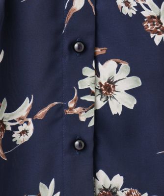 小さいサイズ】花柄フロント釦シフォンブラウス／洗える | MK MICHEL