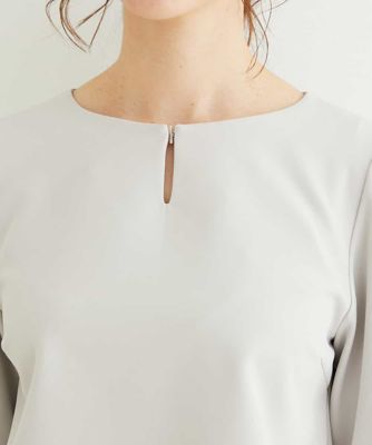 【小さいサイズ／制菌加工／洗える】シフォンヘムブラウス