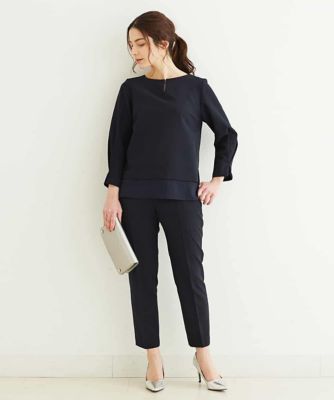【小さいサイズ／制菌加工／洗える】シフォンヘムブラウス