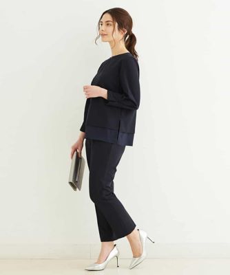 【小さいサイズ／制菌加工／洗える】シフォンヘムブラウス