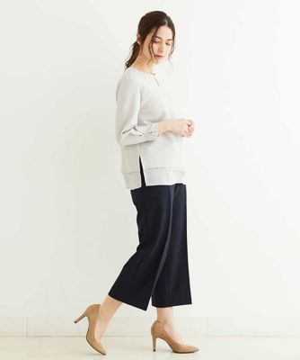 【小さいサイズ／制菌加工／洗える】シフォンヘムブラウス