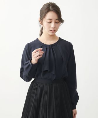 【小さいサイズ】マルチwayボウタイブラウス/洗える Maison de CINQ｜【小さいサイズ】マルチwayボウタイブラウス