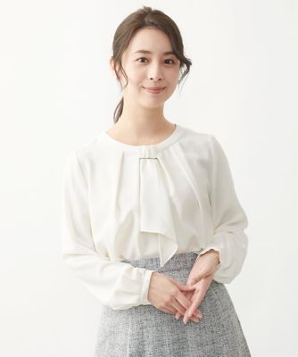 ＜MK MICHEL KLEIN（Women/小さいサイズ）＞【小さいサイズ】マルチｗａｙボウタイブラウス／洗える