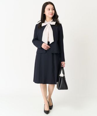 【小さいサイズ】ボウタイ付きスタンドカラーブラウス