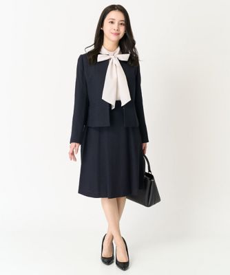 【小さいサイズ】ボウタイ付きスタンドカラーブラウス
