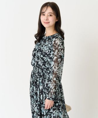 ミシェルマカロン 花柄 シフォントップス Sサイズ 小さいサイズ】花柄シフォンブラウス／洗える／セットアップ対応 | MK