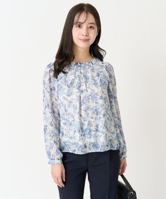 小さいサイズ】花柄シフォンブラウス／洗える／セットアップ対応 | MK