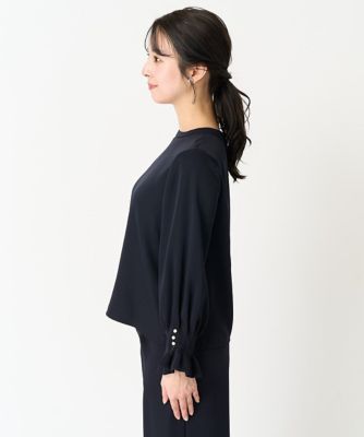 【小さいサイズ】タックフリルデザインスリーブブラウス／撥水加工／洗える