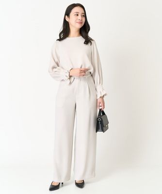 【小さいサイズ】タックフリルデザインスリーブブラウス／撥水加工／洗える
