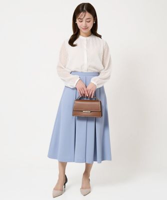 小さいサイズ】ドットカットジャガードシフォンブラウス／洗える | MK