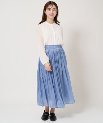 小さいサイズ】ドットカットジャガードシフォンブラウス／洗える | MK