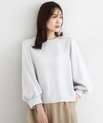 小さいサイズ】ボリュームスリーブブラウス／撥水／防シワ／洗える